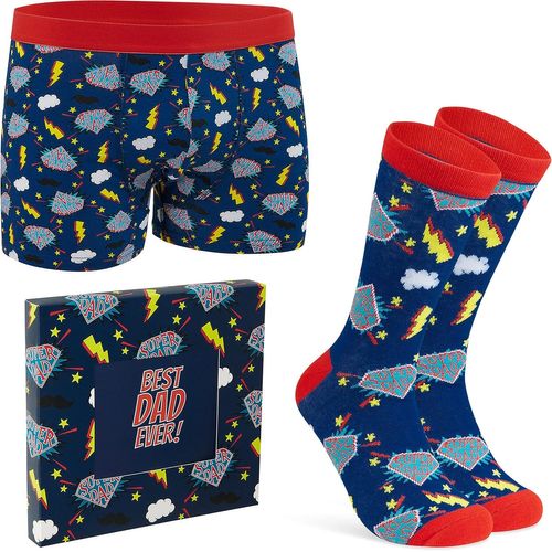 Kgabery-Caleçon Homme Humour Coffret Boxer Et Chaussettes Fantaisie Homme Caleçon Rigolo Idée Cadeau Drole Homme Anniversaire Saint-Valentin