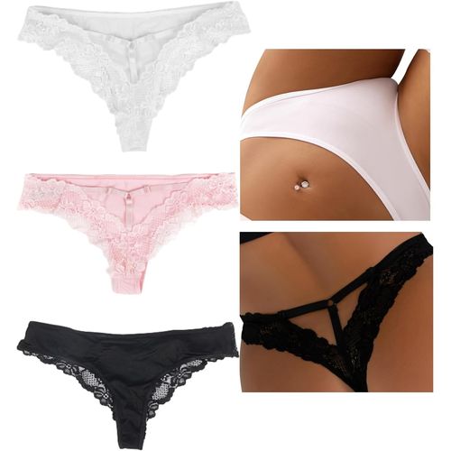 Kgabery-String Femme Chic Hot Culottes Et Slips Lot Tanga Dentelle Grande Taille Lingerie T-Back Thongs G Strings Sous Vêtement