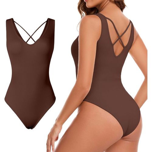 Kgabery-Body Côtelé Sans Manches Gainant Pour Femme