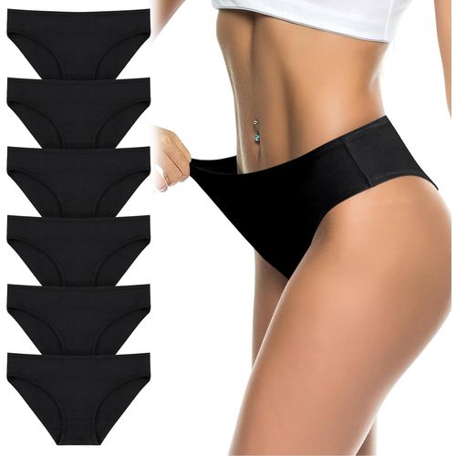 Kgabery-Culotte Femme Coton Doux,Elasticité Slips,Culotte Taille Basse,6pc Culotte Femme Coton