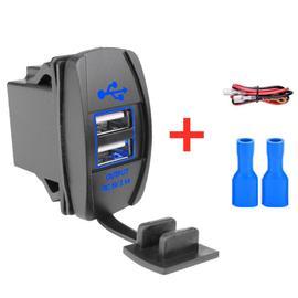 Adaptateur de chargeur de voiture double ports 3.1A Prise allume-cigare USB  12V / 24V Voltmètre