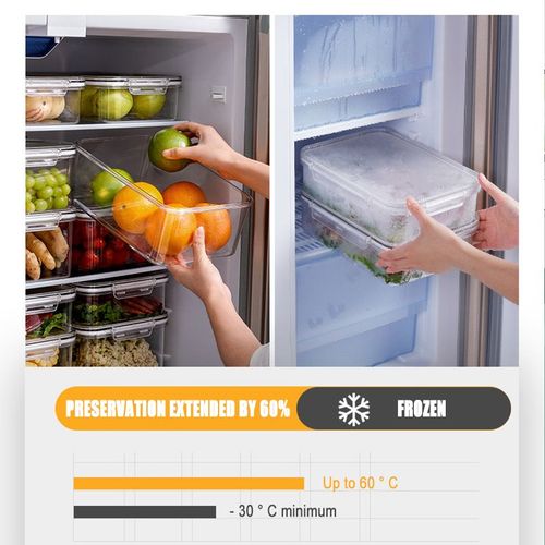 Boîte De Rangement Carrée En Plastique Réutilisable Pour Réfrigérateur, Boîtier De Conservation Des Aliments, Des Fruits Et Légumes, Avec Couvercle