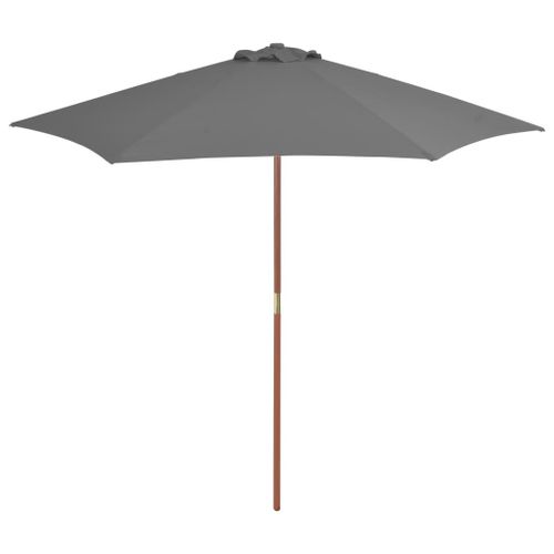 Vidaxl Parasol D'extérieur Avec Mât En Bois 270 Cm Anthracite