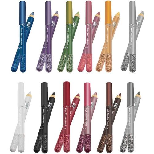 Kgabery-12 Crayons Et Khôls Yeux,Jumbo Glitter Kajal Pencil Set,Crayons Pour Les Yeux Kajal De Couleur,Crayons Pour Les Yeux Glitter,Maquillage Pour Les Yeux Brillant 