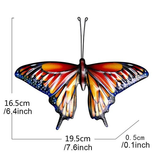 Ornement de papillon réaliste, artisanat en métal coloré, décoration artistique murale exquise pour la maison, salon, jardin, carillon éolien, offre spéciale