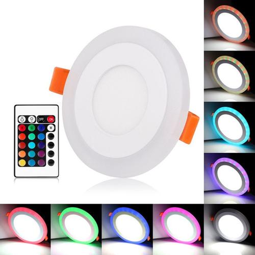 Spot Lumineux Led Rond Encastrable Avec Télécommande, Avec Panneau Double Couleur, Rvb, Blanc, 6/24w, 3 Modèles D'éclairage, Nouvel Arrivage