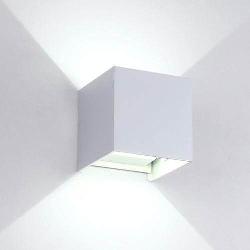 Applique Murale Led Réglable En Aluminium, Imperméable Conforme À La Norme Ip65, Éclairage D'intérieur Et D'extérieur, Montage En Surface, Forme Cube, Idéal Pour Un Jardin Ou Une Véranda, 6/12w