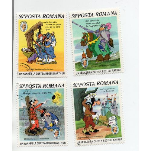 Roumanie- Série De 4 Timbres Oblitérés- Année 1985- Walt Disney Productions