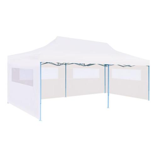 Vidaxl Tente De Réception Pliable Avec Parois 3 X 6 M Acier Blanc