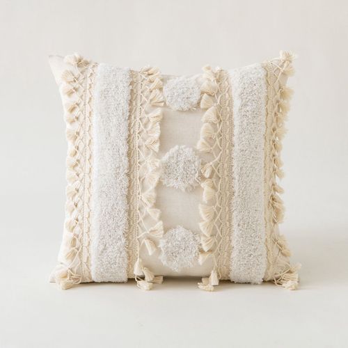 Housse De Coussin En Coton À Franges, Taie D'oreiller Avec Patchwork De Dentelle Nordique, Décoration D'automne Sans Inserts, 45x45cm