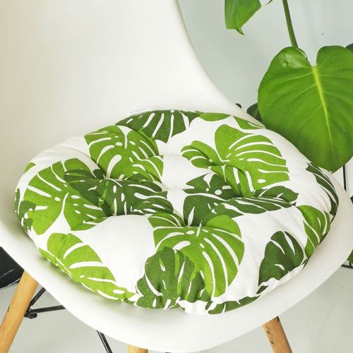 Coussin De Siège Rond En Lin Imprimé Floral, Respirant, Antidérapant, Confortable, Haute Élasticité, Pour Salle À Manger