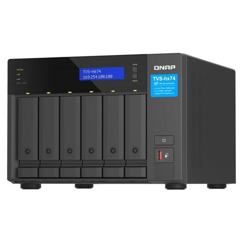 QNAP TVS-H674 - Serveur NAS - 6 Baies - SATA 6Gb/s - RAID RAID 0, 1, 5, 6, 10, 50, JBOD, RAID TP, TM - RAM 16 Go - Gigabit Ethernet / 2.5 Gigabit Ethernet - iSCSI support