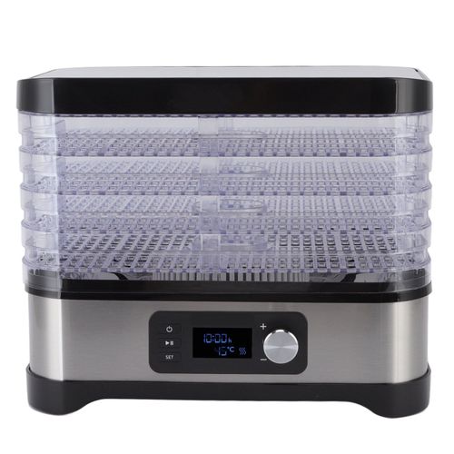 Deshydrateur alimentaire a 5 plateaux, minuterie reglable et controle de la temperature, appareil de sechage des aliments avec affichage numerique, prise UE 220 V