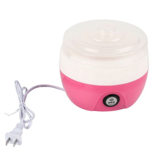 Yaourtiere electrique automatique 220 V 1 L, outil de bricolage, recipient en plastique, prise CN (rose)