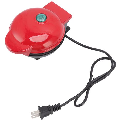 Gaufrier Red Home Mini gaufrier antiadhesif portable pour petit-dejeuner, prise americaine 100-120 V.