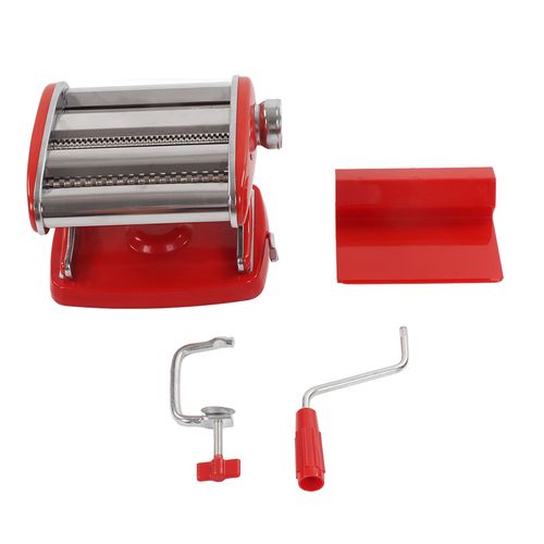 Machine a pates a ventouse, petite machine a pates multifonction en acier inoxydable, machine a rouler les nouilles manuelle, ventouse rouge, 2 couteaux