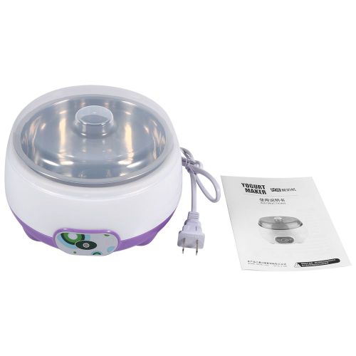 Yaourtiere automatique en acier inoxydable 220 V 1 L, recipient pour yaourt a faire soi-meme, violet