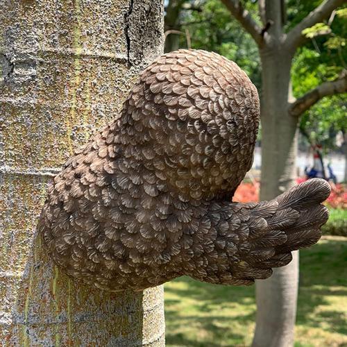 Statue de jardin en forme de chouette - Décoration de jardin à suspendre  sur un arbre, une