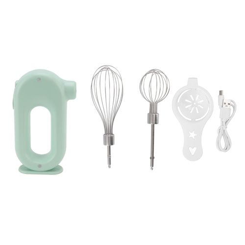 Batteur electrique a main 3 vitesses, poignee antiderapante, mousseur a lait portatif, 5 V, 20 W, vert