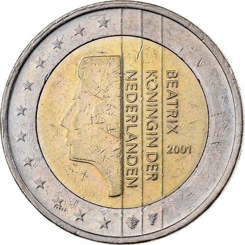 Piece De 2 Euros Rare 2001 Beatrix Koningin Der Nederlanden