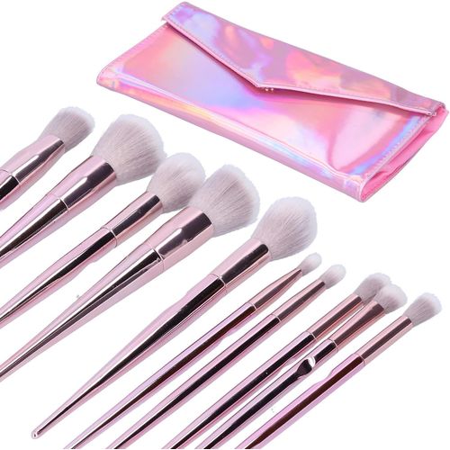 Ensemble De Pinceaux De Maquillage Professionnels, 10 Pièces Pinceaux De Maquillage Ultra Doux Avec Fard À Joues Poudre Libre Anti-Cernes Pinceau De Maquillage Ombre À Paupières Mélange Outils De Pinc 