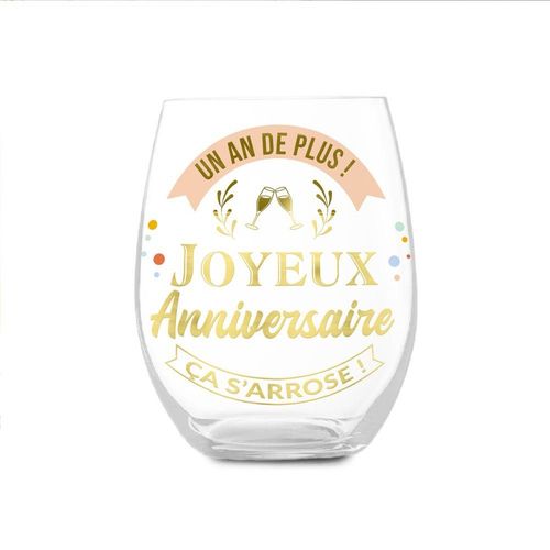 Verre Rond Transparent Cadeau Anniversaire