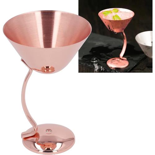 Verre À Martini En Acier Inoxydable De 150 Ml, Verre À Cocktail Créatif, Mini Tasses En Verre À Dessert, Verre À Jus Pour Fête De Mariage À La Maison(Or Rose)