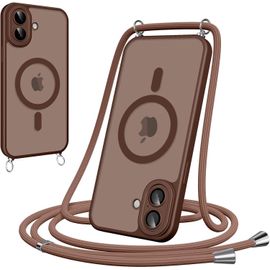 Coque Magnétique Iphone 16 Plus Magsafe - Protection 360° Anti-Chutes Avec Dragonne Personnalisable (Taupe Clair) - Magnetique Et Decouvertes