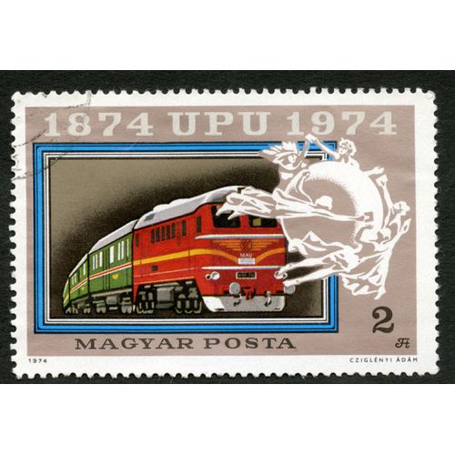 Timbre Oblitéré Magyar Posta, 1874 Upu 1974, 2 Ft, 1974