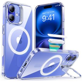Coque Pour Iphone 16 Plus Avec Bouton De Capture De Contrôle De Caméra, Compatible Avec Magsafe, Coque De Protection De Qualité Militaire, Coque Avec Béquille Intégrée, Transparent[Php52507168]