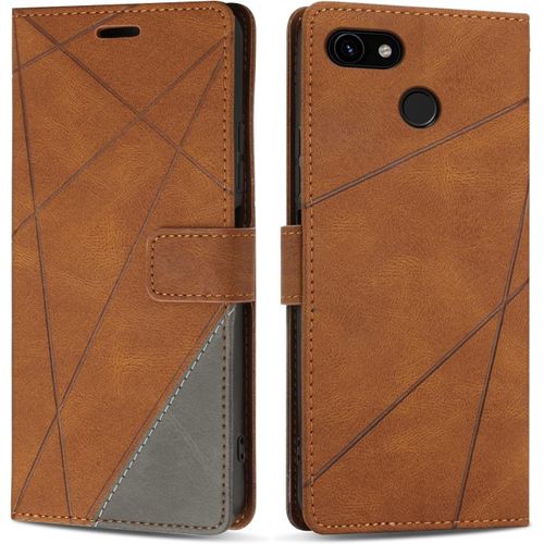 Etui Coque Pour Google Pixel 3a, Protection Housse En Cuir Pu Portefeuille Livre Pour Google Pixel 3a, Emplacements Cartes, Marro[Php52505464]