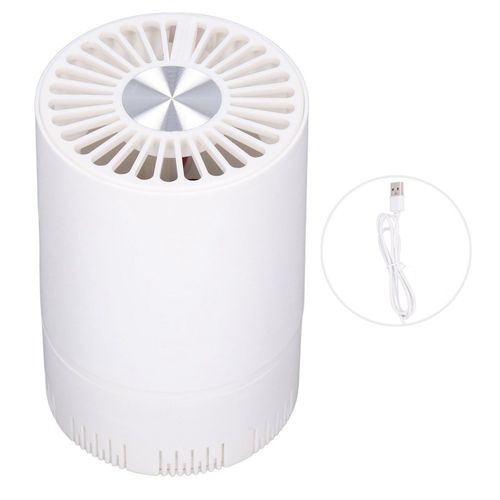 Purificateur d'air de bureau intelligent alimente par USB, ultra silencieux, a ions negatifs, pour la maison, les voyages et la voiture, blanc