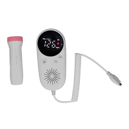 Doppler Foetal Ultrasonique Domestique Haute Sensibilite, Moniteur De Frequence Cardiaque Reglable Sans Rayonnement Pour Bebe