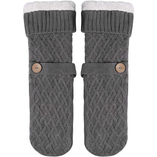 Chaussettes Pantoufles Femme Fille Chaudes Hiver Chaussettes Antidérapant à  la Maison Chaussettes Thermiques Tricotées,Gris clair Gris clair -  Cdiscount Chaussures