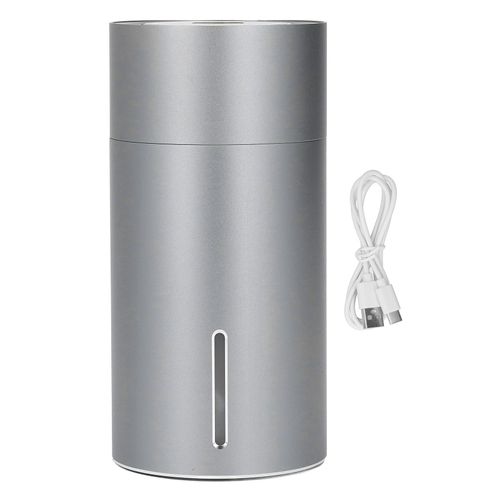 Humidificateur USB 3 vitesses reglable, silencieux, mini diffuseur de parfum portable pour voiture, 260 ml, gris