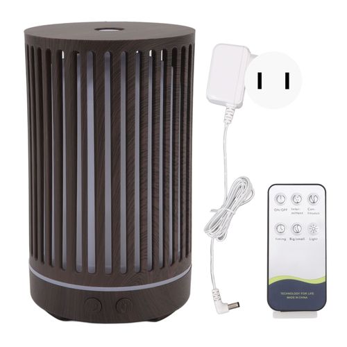 Humidificateur d'arome silencieux en bois avec telecommande et diffuseur d'huiles essentielles, humidificateur avec lumiere ambiante, 200 ml, 100-240 V, prise americaine