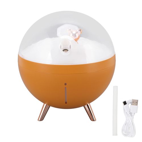 Humidificateur d'air 260 ml en ABS avec veilleuse et mini diffuseur de brume rechargeable par USB pour la maison et les enfants, orange