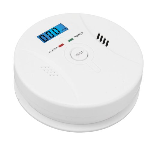 Detecteur de monoxyde de carbone, montage facile, test, bouton Hush, double capteur, detecteur de fumee alimente par batterie pour bureau familial
