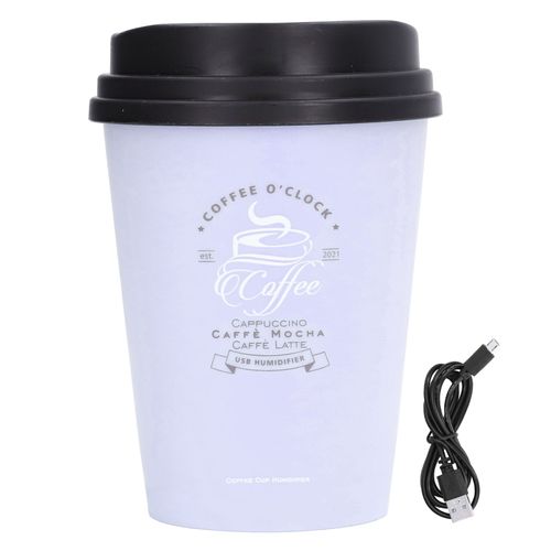 Humidificateur USB 300 ml pour tasse a cafe, silencieux, arret automatique, compact, leger, peu encombrant, pour voiture, maison, bureau, violet