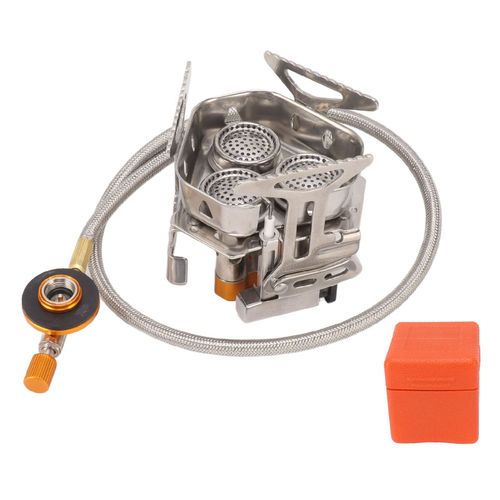 Rechaud a gaz de camping pliable et coupe-vent, mini rechaud de camping a allumage electronique pour l'exterieur