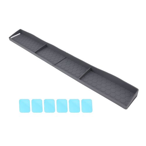 etagere a epices magnetique en silicone pour cuisiniere, 3 compartiments fonctionnels, 76 cm, gris