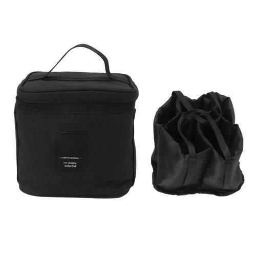 Sac De Transport Pour Bouteilles D'epices, Separateur Interieur Amovible, Tissu Oxford, Sac Portable Pour Assaisonnement, Pour Barbecue, Pique-Nique, Camping, Noir