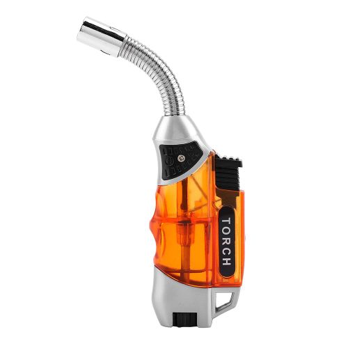 Briquet a gaz electrique reglable et coupe-vent pour cuisiniere et barbecue (orange)