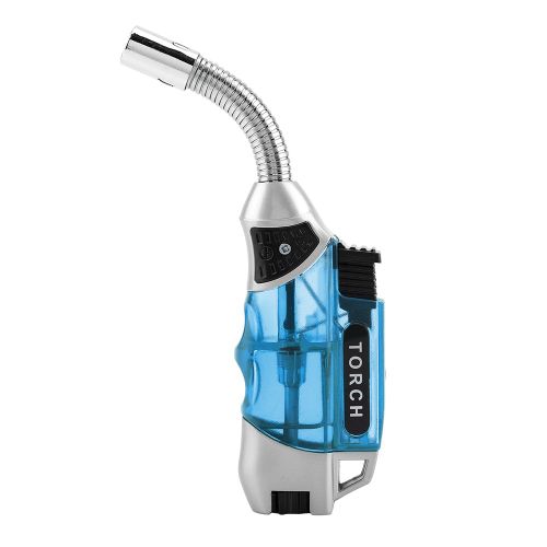 Briquet a gaz electrique reglable et coupe-vent pour cuisiniere et barbecue (bleu)