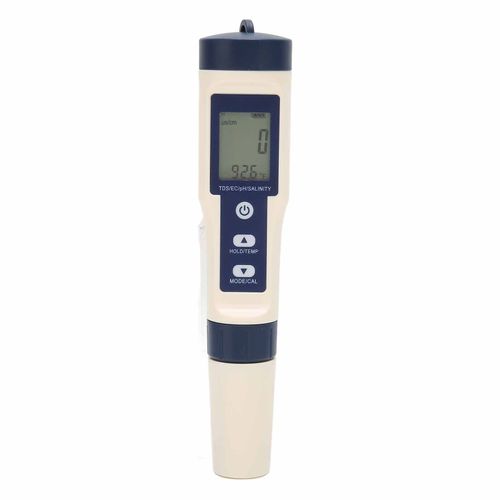 Testeur numerique multifonction 5 en 1 de qualite de l'eau, portable, pH/salinite/temperature/TDS/EC, moniteur, stylo
