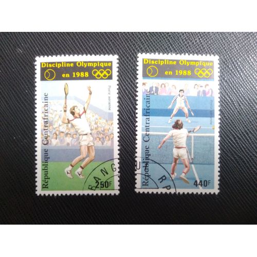 Timbre Centrafrique Y T Pa 354 - 355 Jeux Olympiques D'Été - Séoul 1988 (190509 )