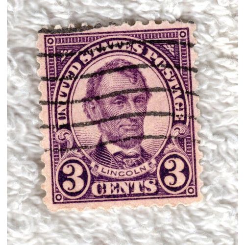 Timbre U S A, Lincoln, U S Postage, 3 Cents Oblitéré