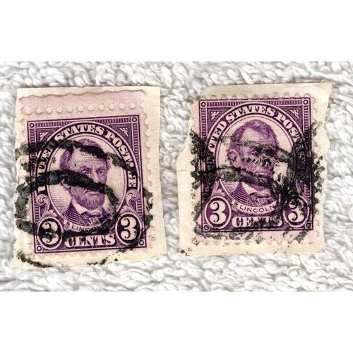 Timbre,  2 Lincoln 3 Cents Oblitérés
