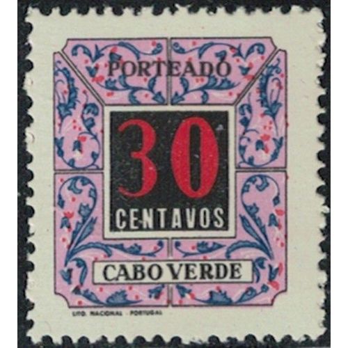 Cap Vert 1952 Porteado 30 Centavos Y&T Cv T35 Rp414