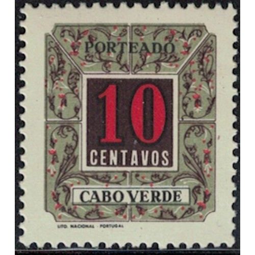 Cap Vert 1952 Porteado 10 Centavos Y&T Cv T34 Rp415